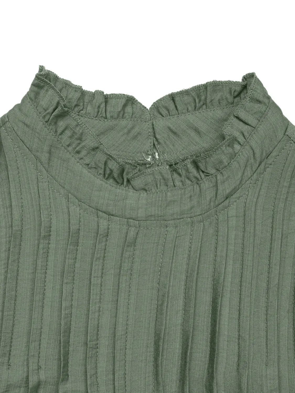 Ruffled Mock Neck Cap Sleeve Mini Dress