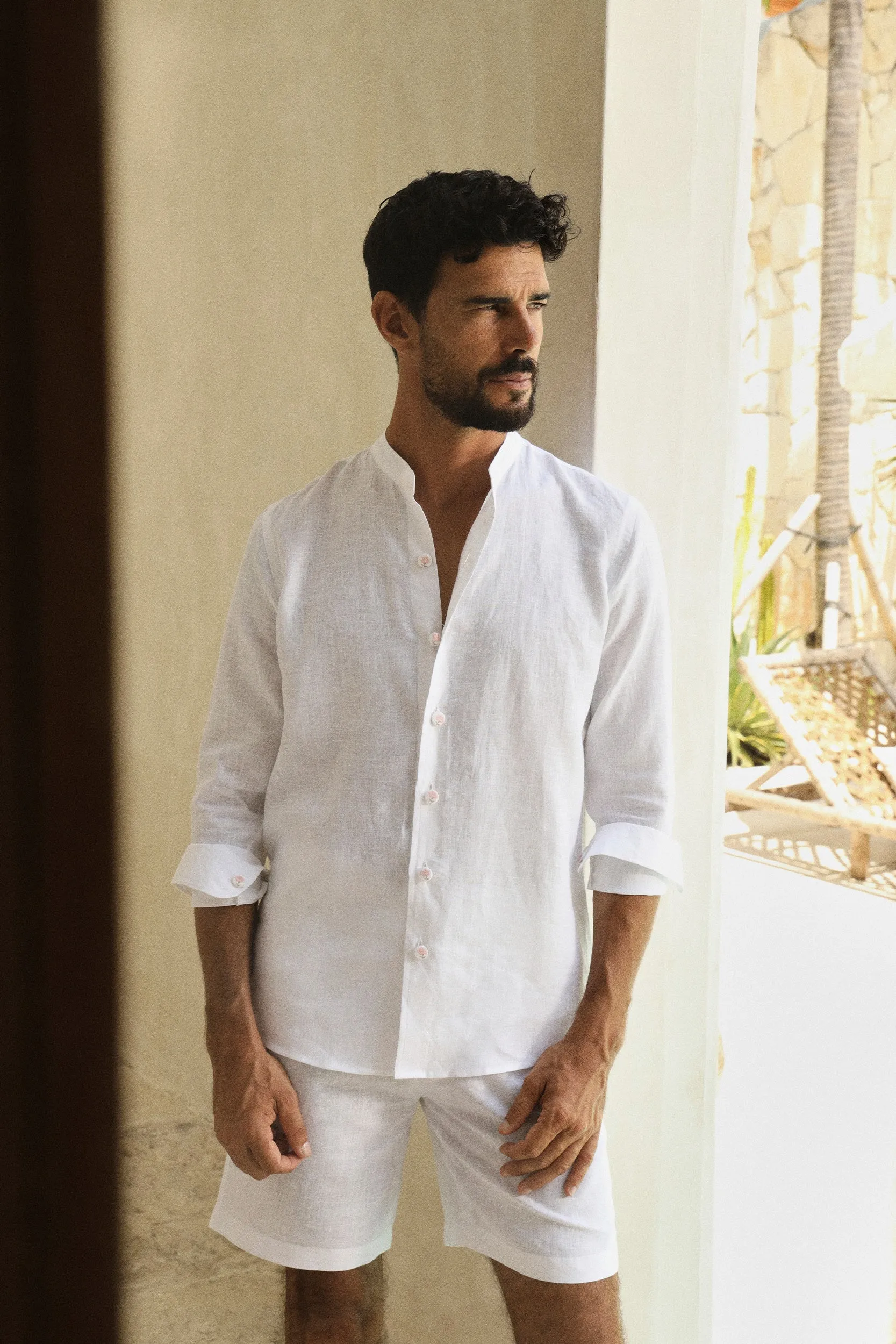 Sand Shirt - Man & Bali Shorts - Man (White Rose)
