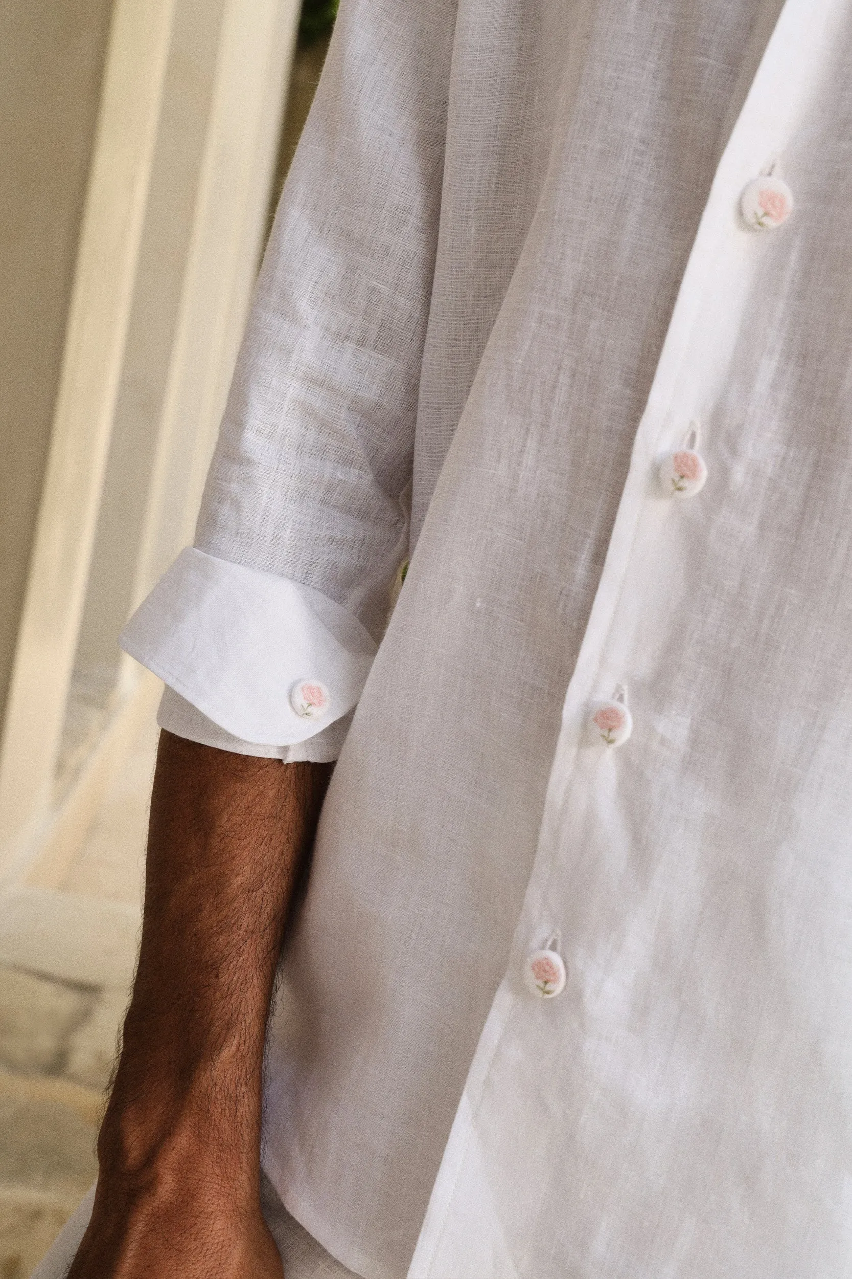 Sand Shirt - Man & Bali Shorts - Man (White Rose)