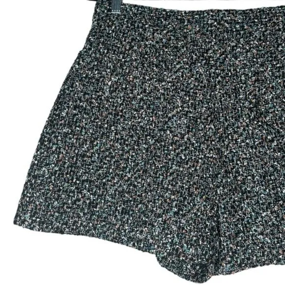 Sandro Space Tweed Wide Leg Textured Shorts Size 42