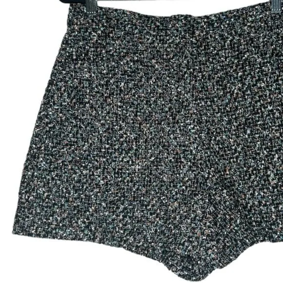 Sandro Space Tweed Wide Leg Textured Shorts Size 42