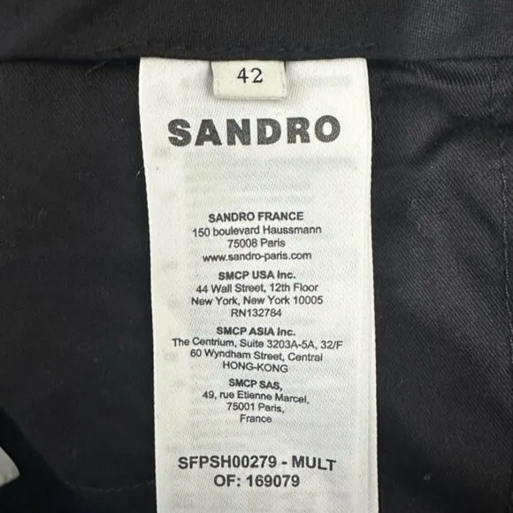 Sandro Space Tweed Wide Leg Textured Shorts Size 42