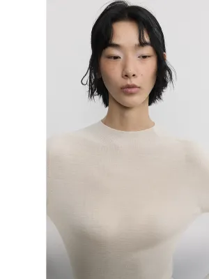 Seamless Wool Turtleneck Sweater