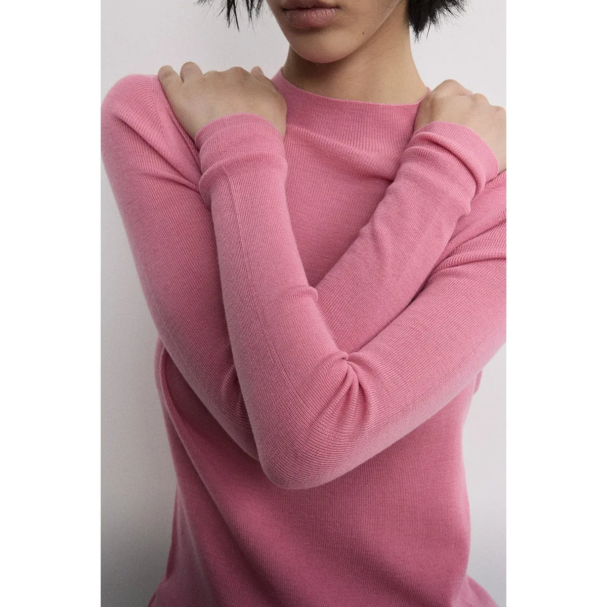 Seamless Wool Turtleneck Sweater
