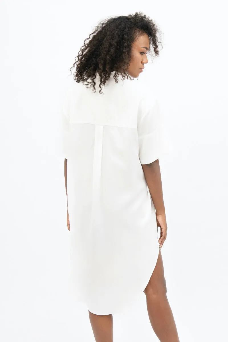 Seville Midi Dress - Porcelain