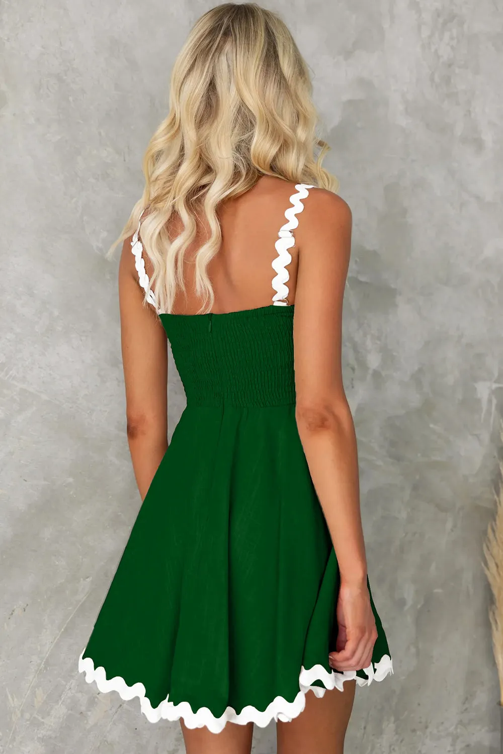 Sevyn Contrast Trim Square Neck Mini Dress