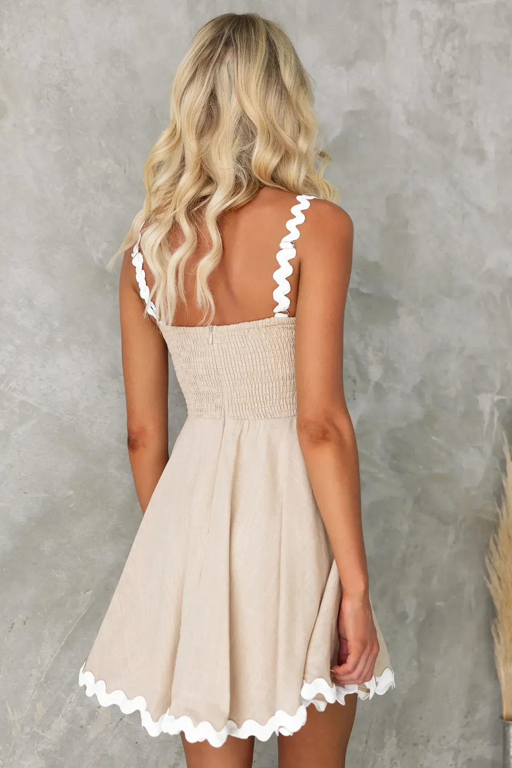 Sevyn Contrast Trim Square Neck Mini Dress