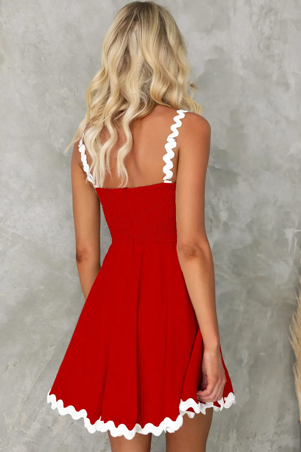 Sevyn Contrast Trim Square Neck Mini Dress