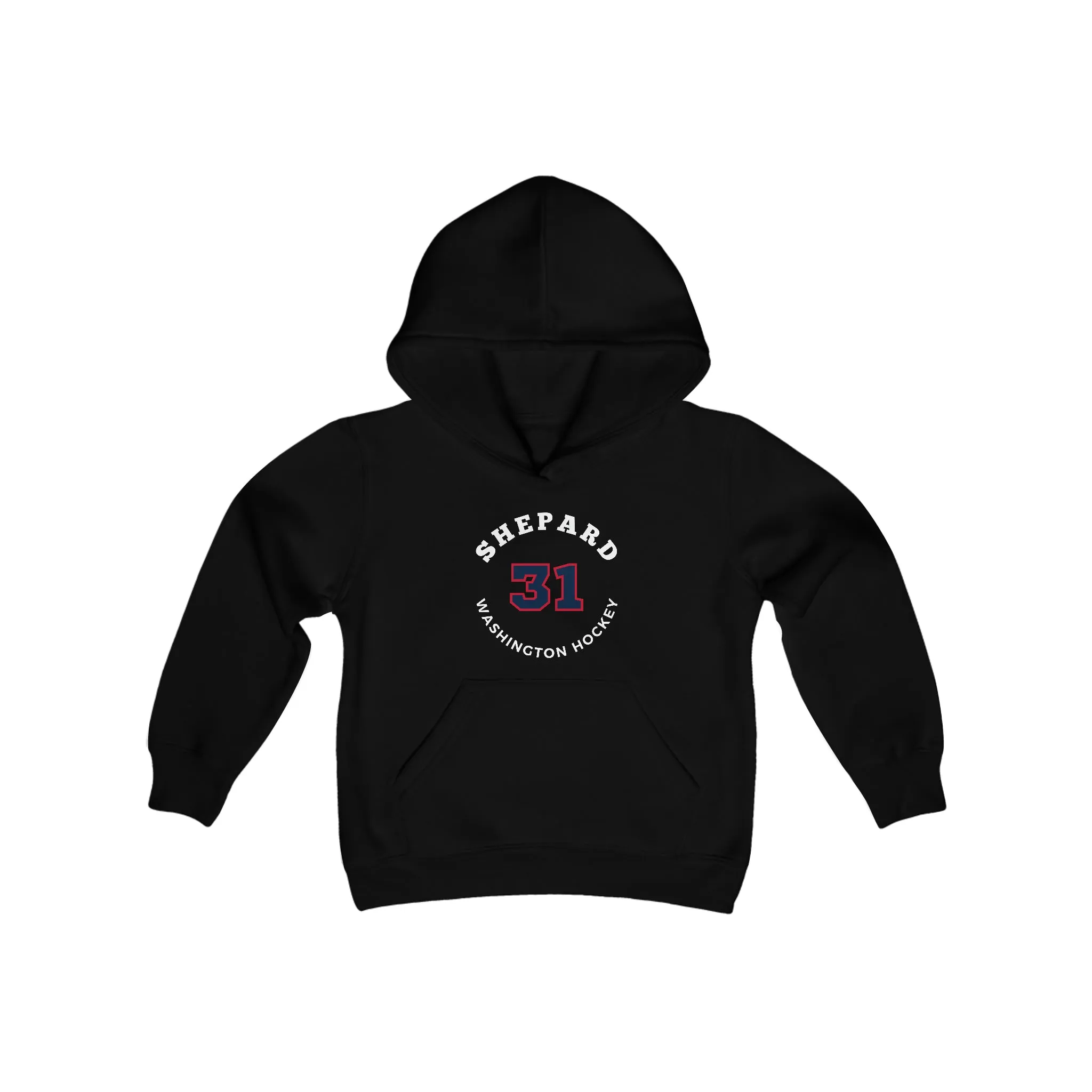 Shepard 31 Washington Hockey Number Arch Design Youth Hooded Sweatshirt