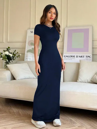 Short Sleeve Maxi Tee Dress