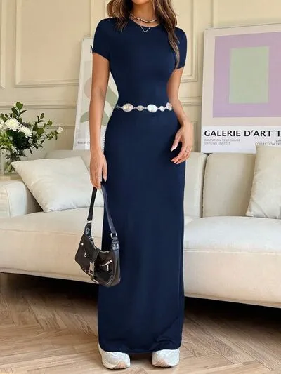 Short Sleeve Maxi Tee Dress