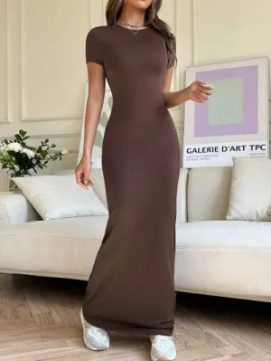 Short Sleeve Maxi Tee Dress