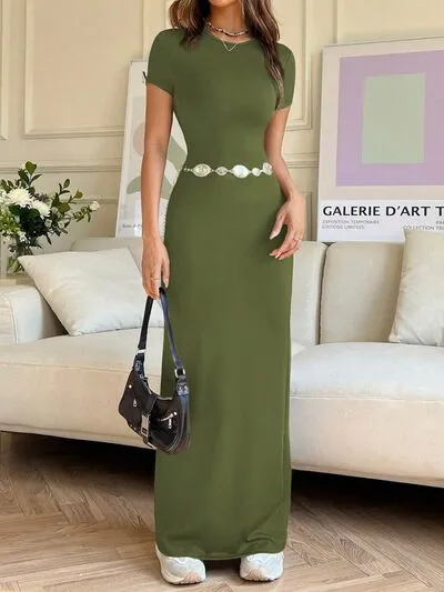 Short Sleeve Maxi Tee Dress