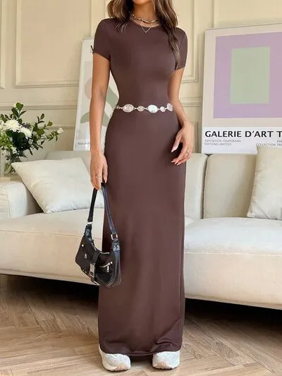 Short Sleeve Maxi Tee Dress