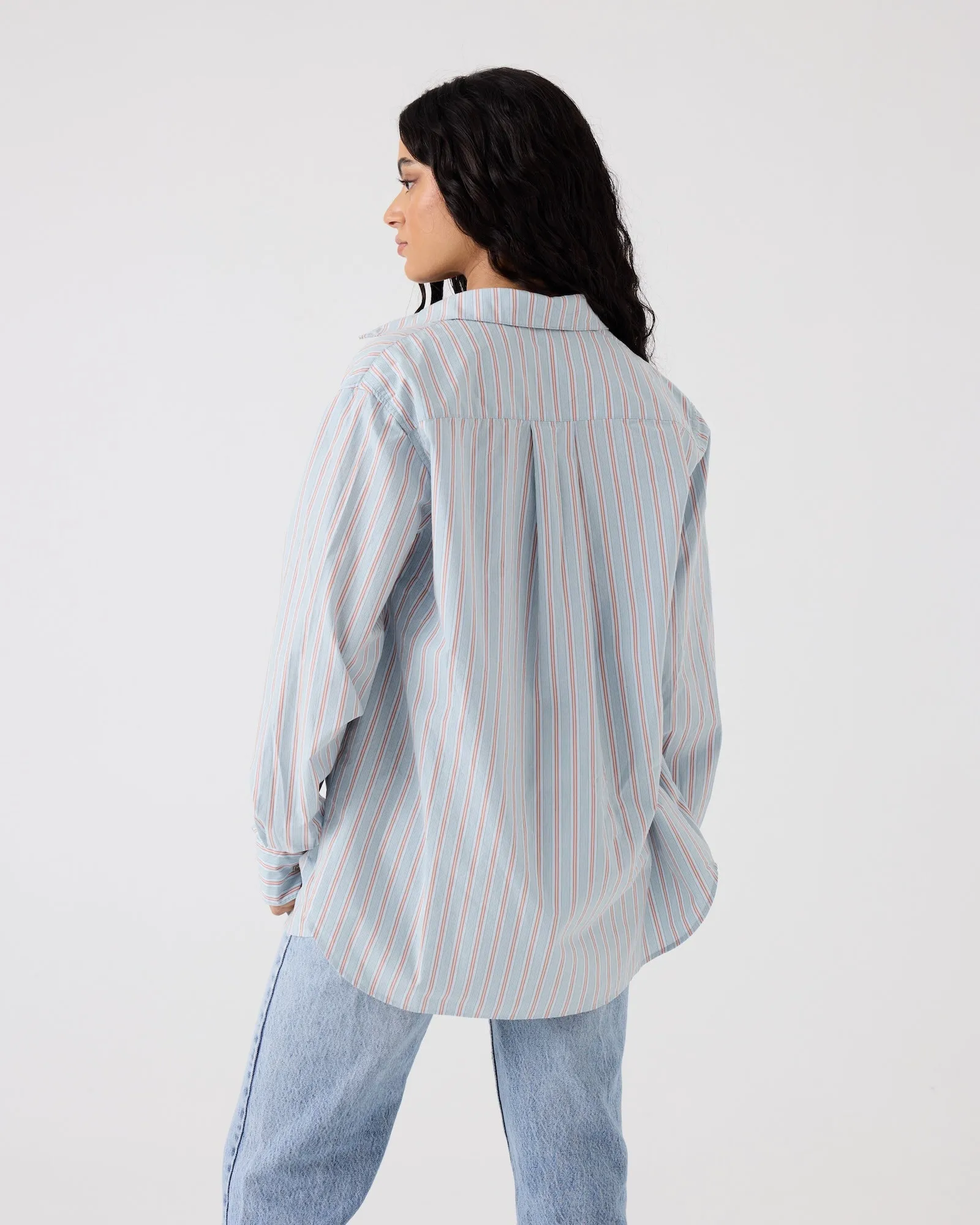 Sienna Shirt | Japanese Stripe | Pale Blue