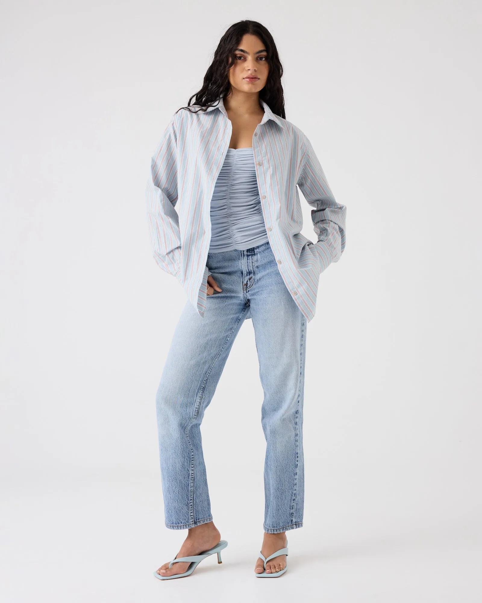 Sienna Shirt | Japanese Stripe | Pale Blue