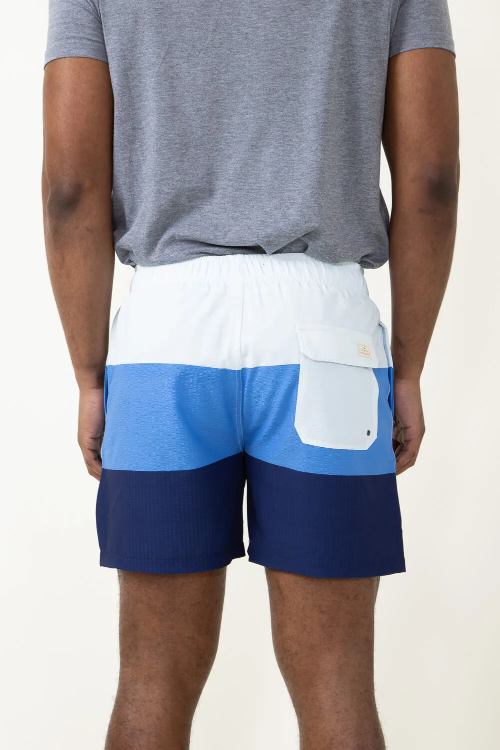 Simply Southern Tricolor Swim Shorts for Men in Blue | PP-0124-MN-SWIMSHORT-REGATTA
