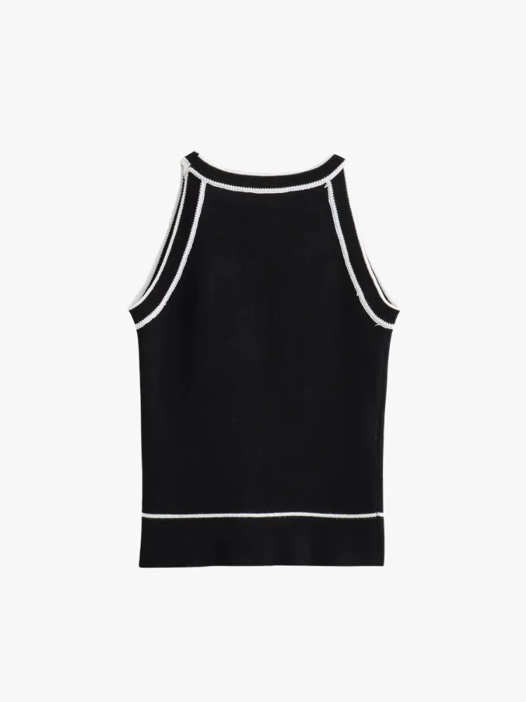 SLEEVELESS KNITTED TANK TOP