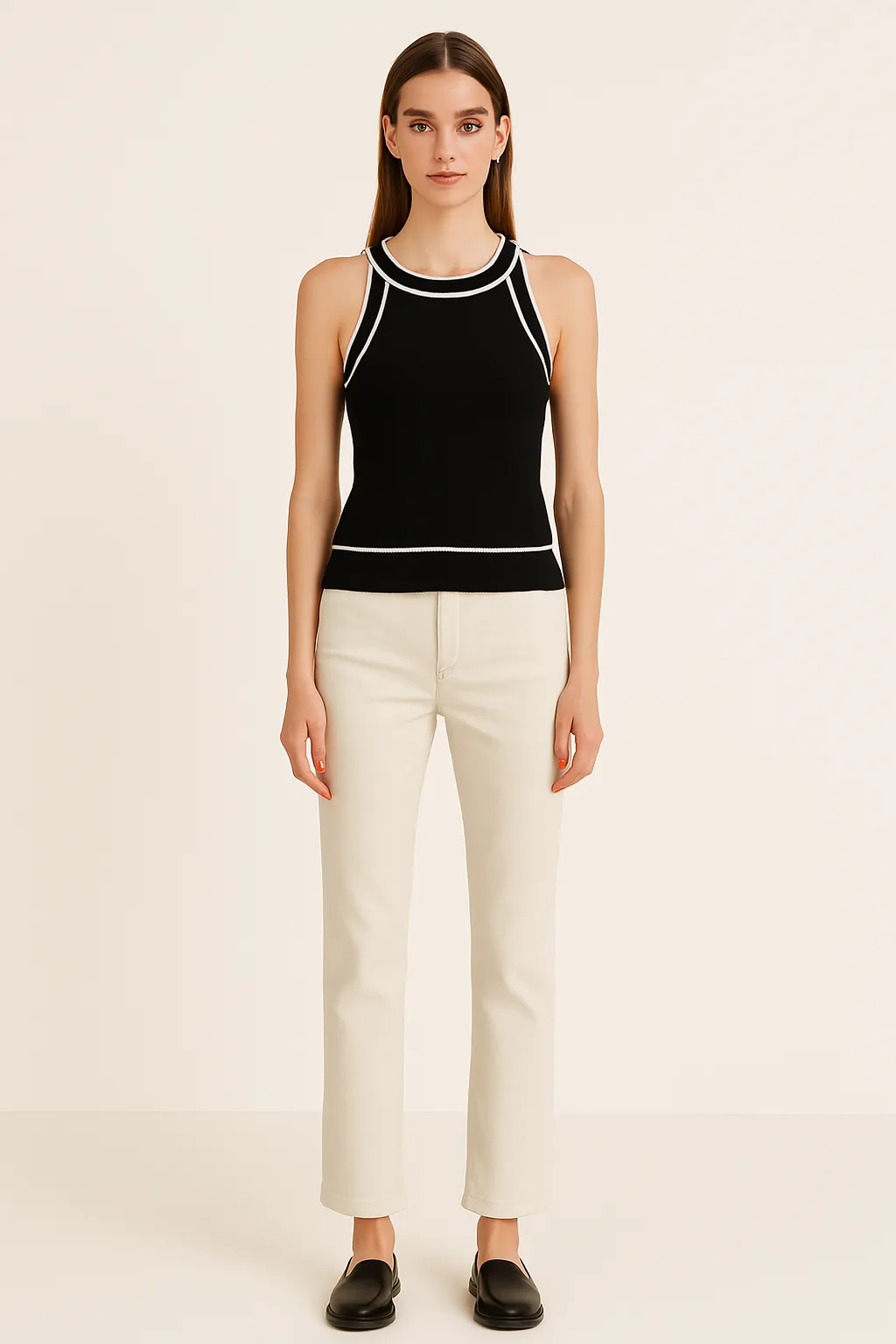 SLEEVELESS KNITTED TANK TOP