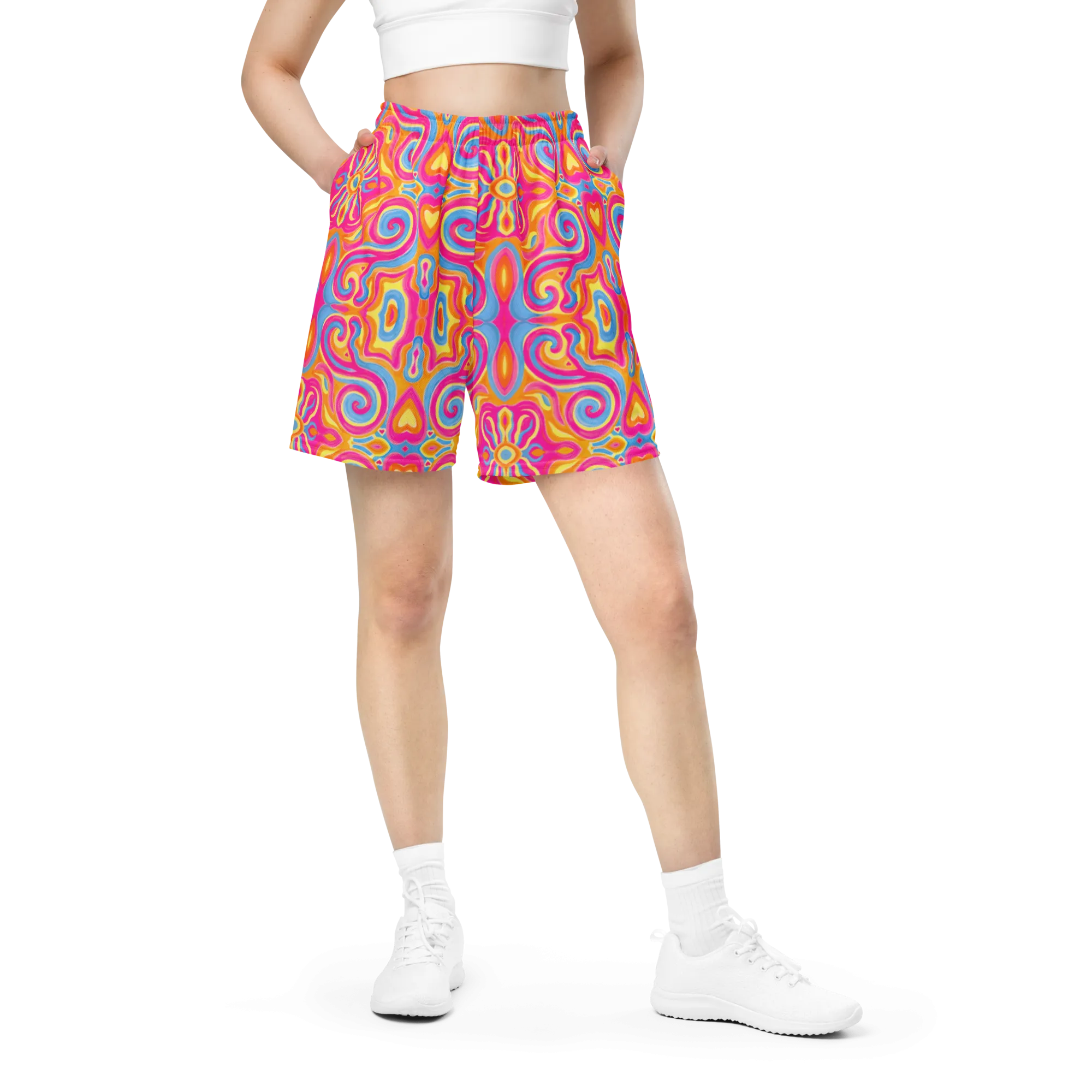 Soft Athletic Shorts (100% Recycled Material)- "Magic Stamps" Design