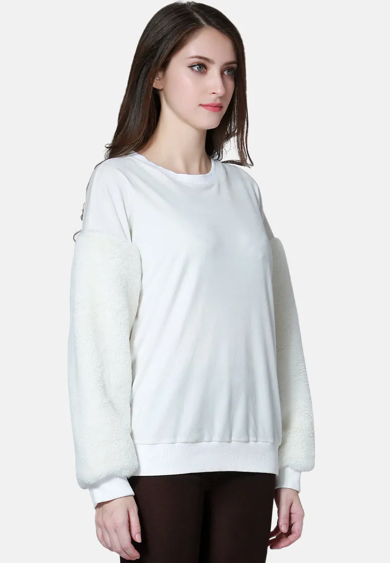 Soft Comfortable White Sweatshirt