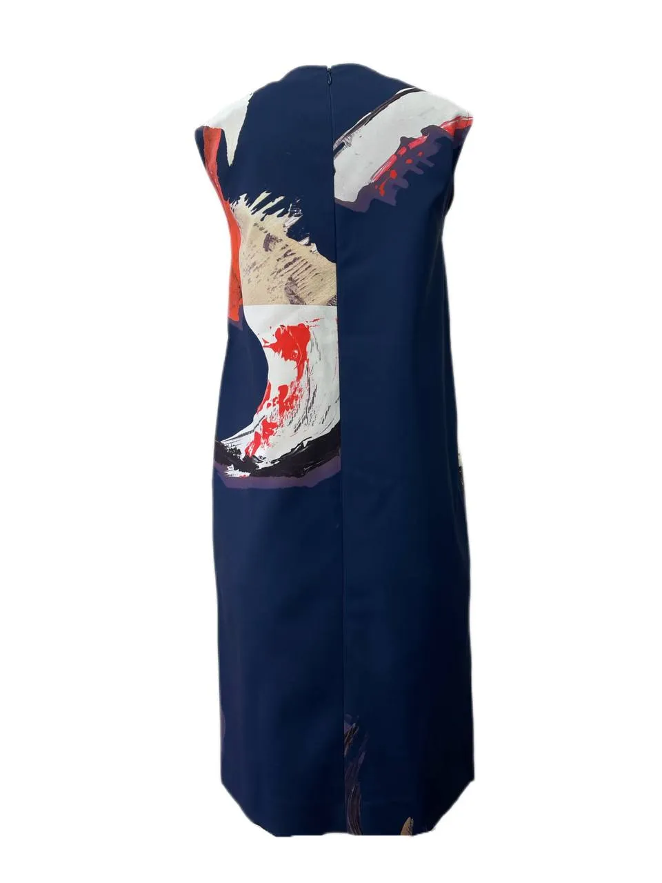 SOLACE London Navy Print Porter Midi Dress Size US 4 NWT