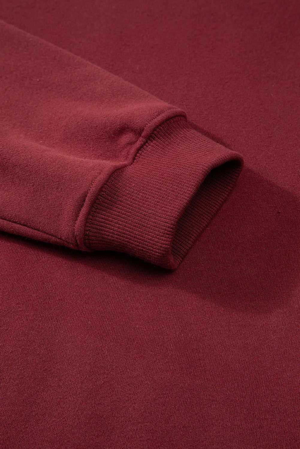 Solid Fleece Lined Terry Sweatshirt