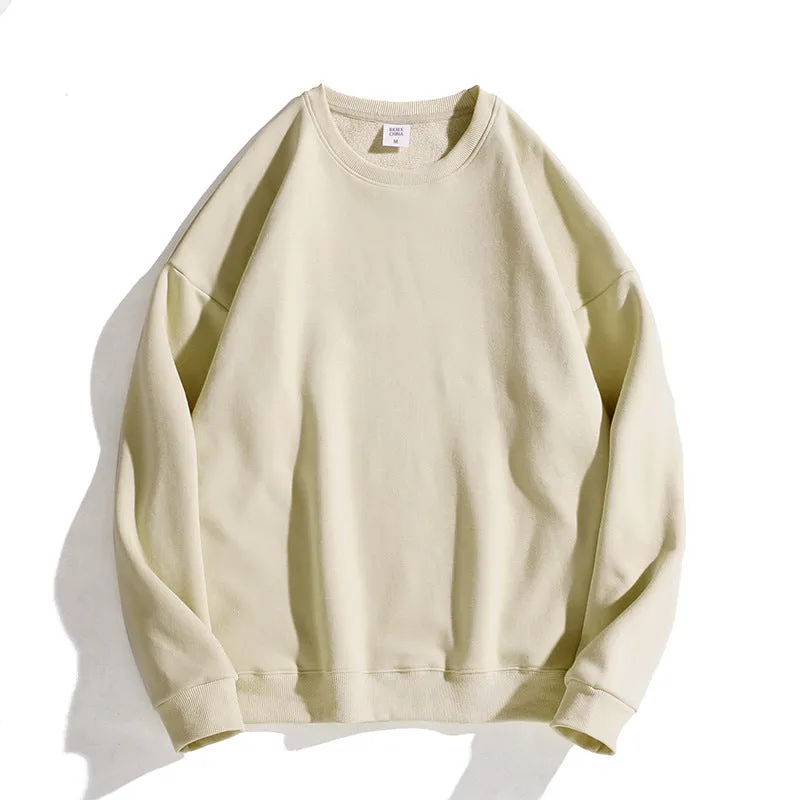 Solid Long Sleeve Crew Neck Sweatshirt