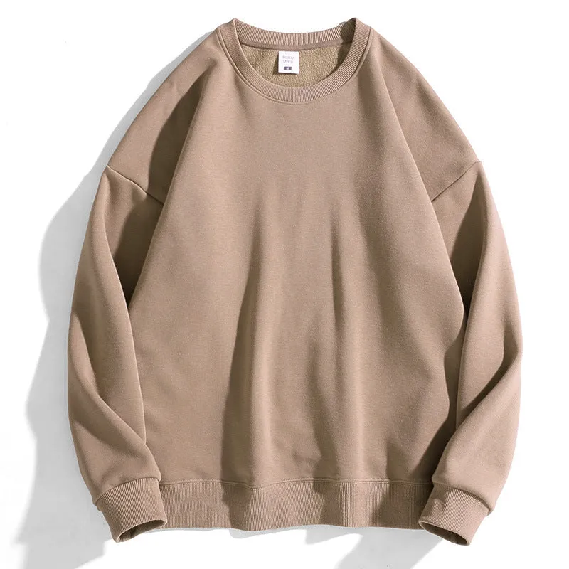 Solid Long Sleeve Crew Neck Sweatshirt