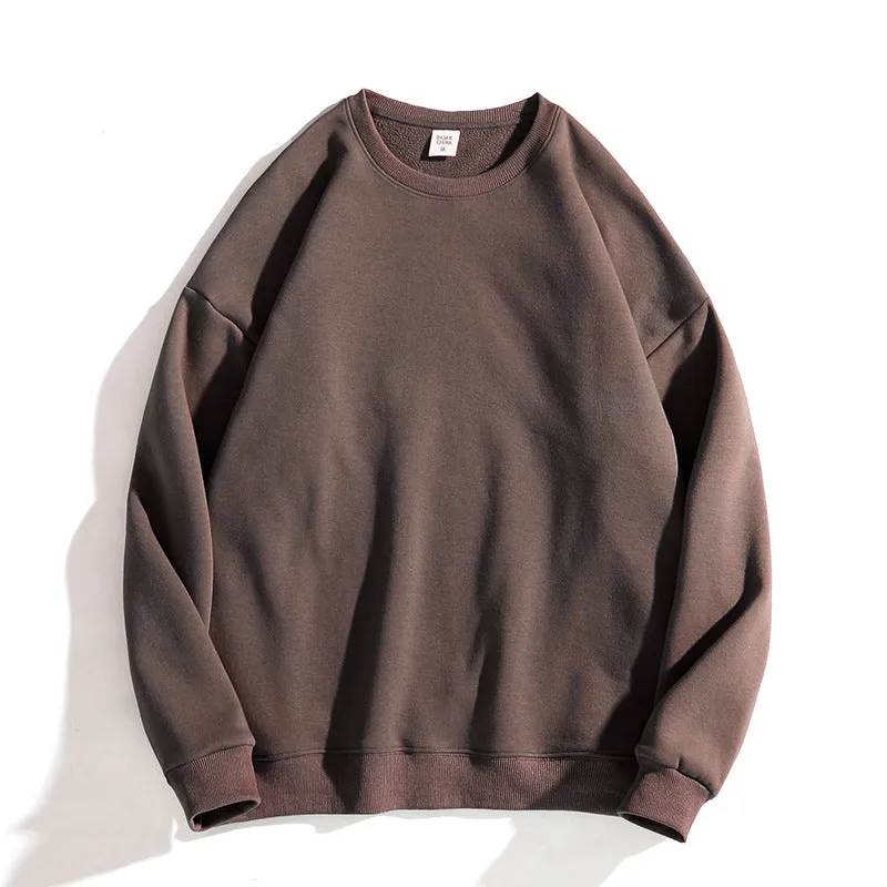 Solid Long Sleeve Crew Neck Sweatshirt