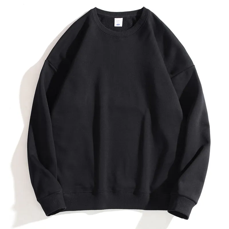 Solid Long Sleeve Crew Neck Sweatshirt