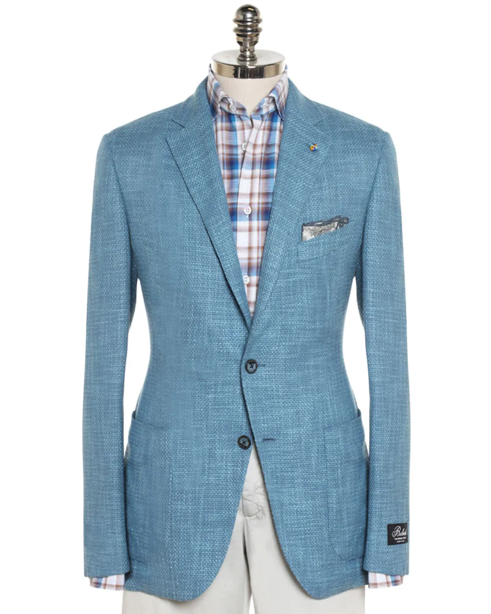 Solid Teal Wool Blend Textured Sportcoat