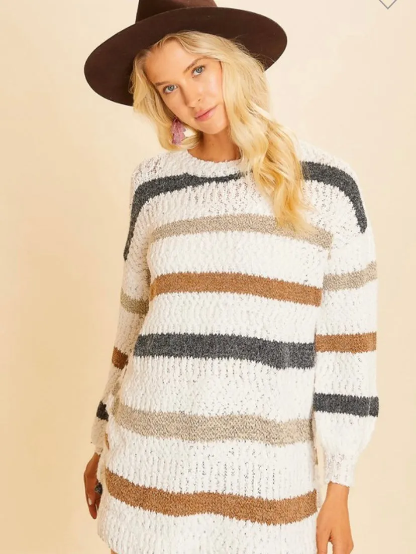 Sooner or Later Sweater: Ivory Mix