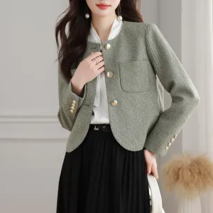 Sophisticated Women's Textured Print Blazer with Patch Pocket
