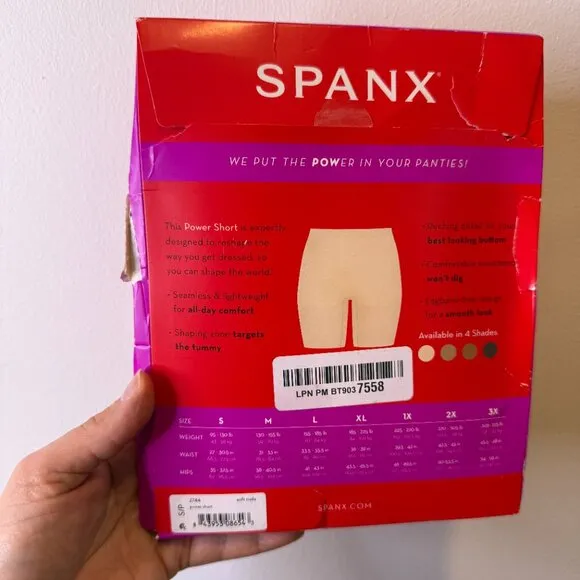 Spanx Power Shorts Shaper Short in Soft Nude Size Small