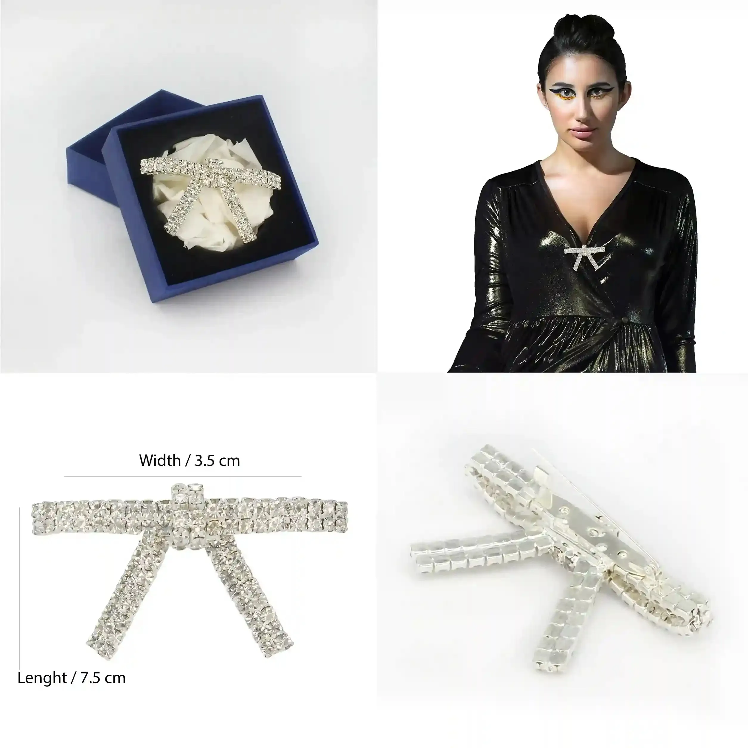 Sparkling Rhinestone Metal Brooches for Women