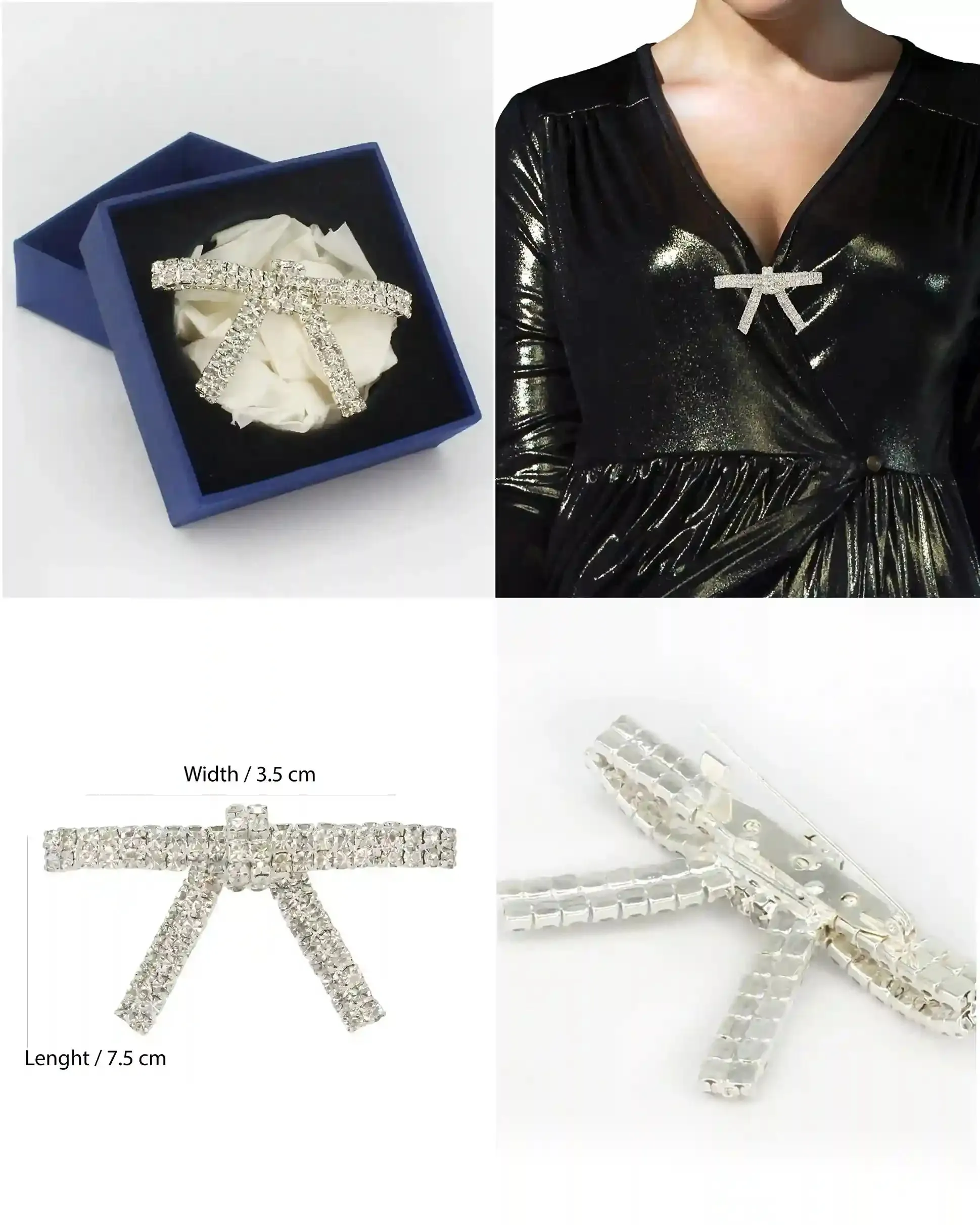 Sparkling Rhinestone Metal Brooches for Women