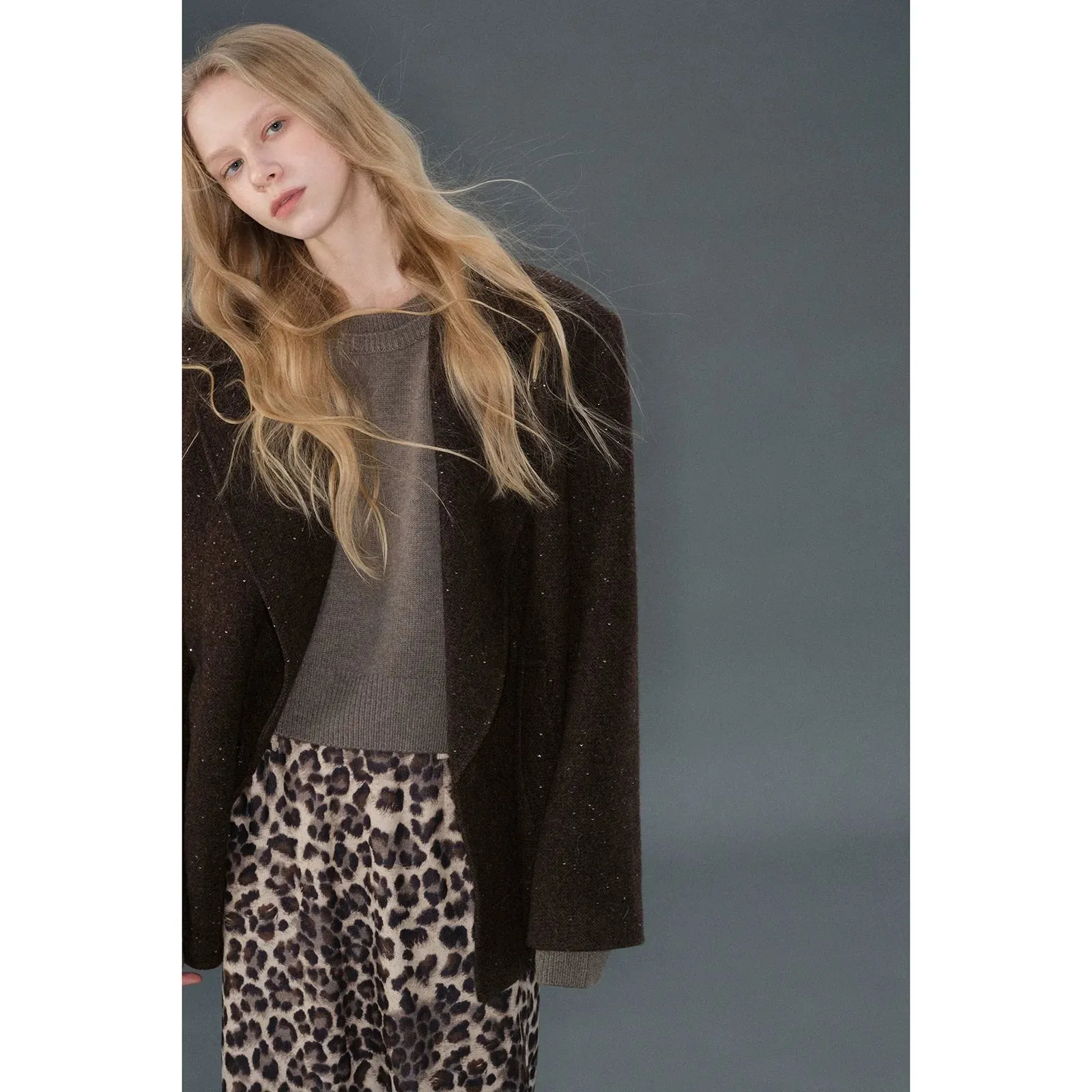 Speckled Wool Blend Blazer