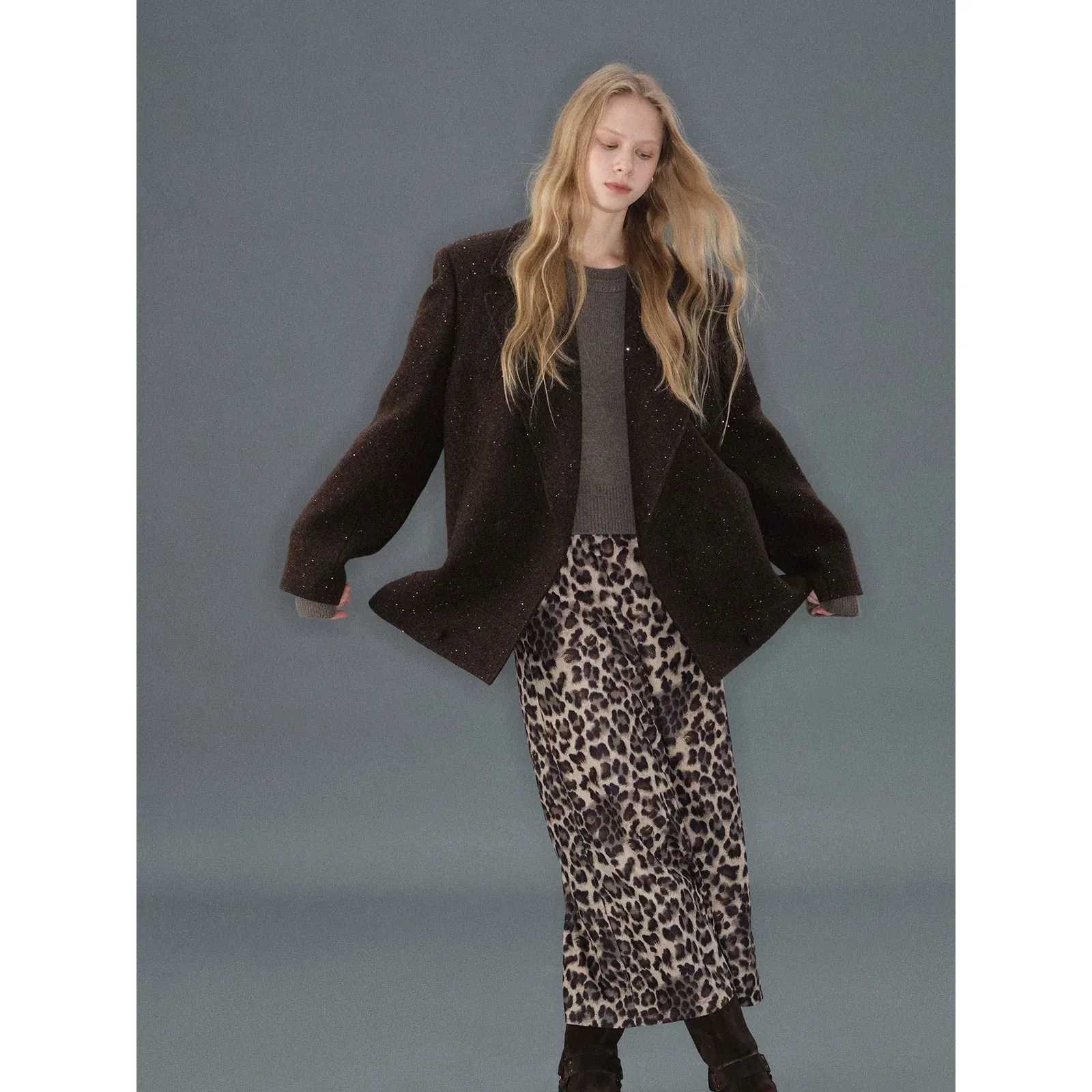 Speckled Wool Blend Blazer