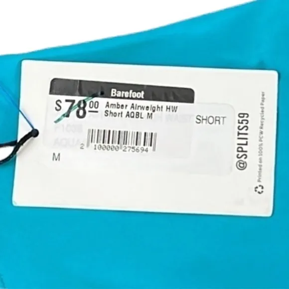 Splits59 - ‘Amber Airweight’ High Waist. Aqua/Black SZ: Med NWT