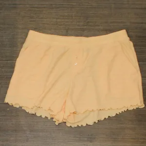 Stars Above Women's Textured Knit Pajama Lounge Shorts ZG5M7 Orange M
