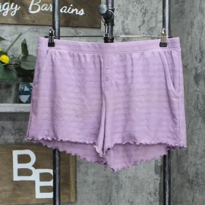 Stars Above Women's Textured Knit Pajama Lounge Shorts ZG5M7 Purple XL