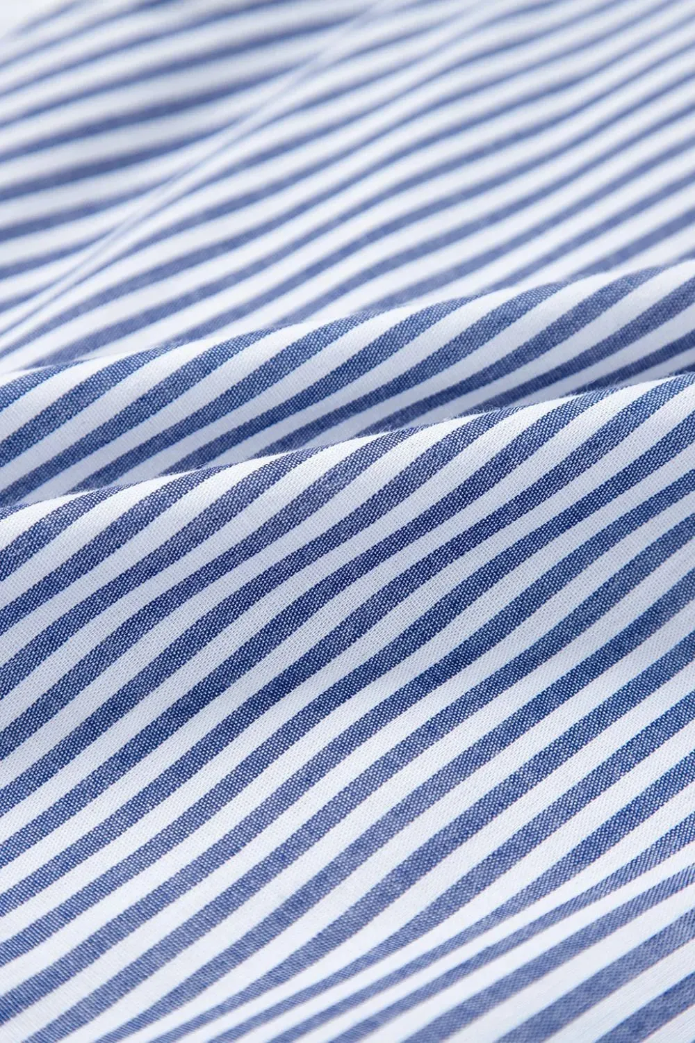 Stripe Sleeveless Notched Ric Rac Mini Dress