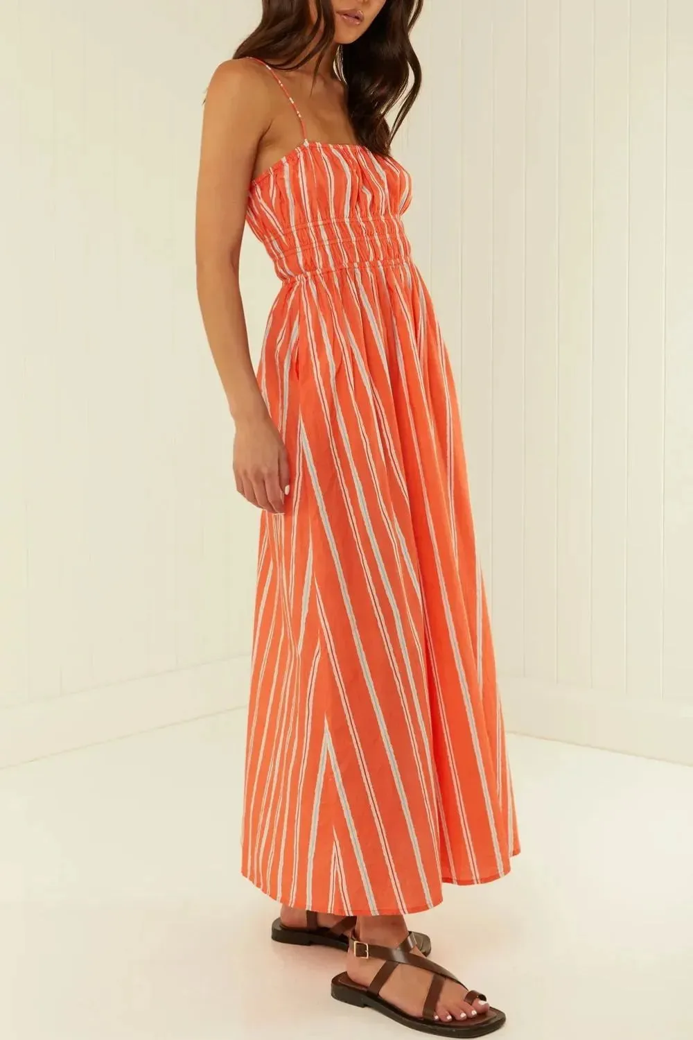 Striped Square Neck Cami Dress