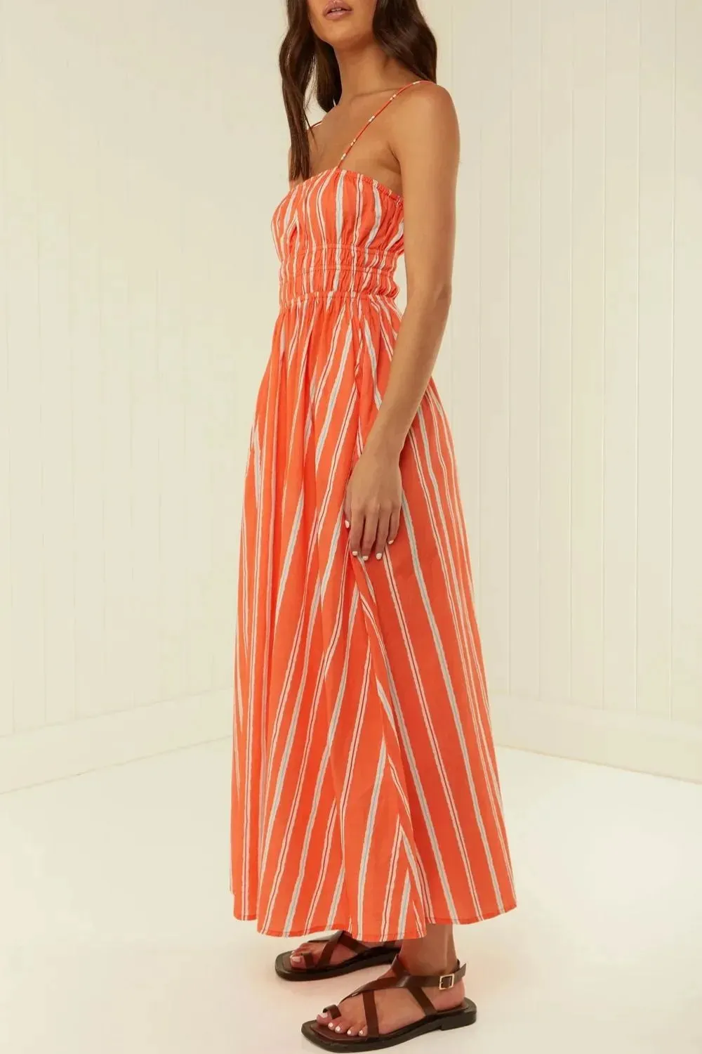Striped Square Neck Cami Dress