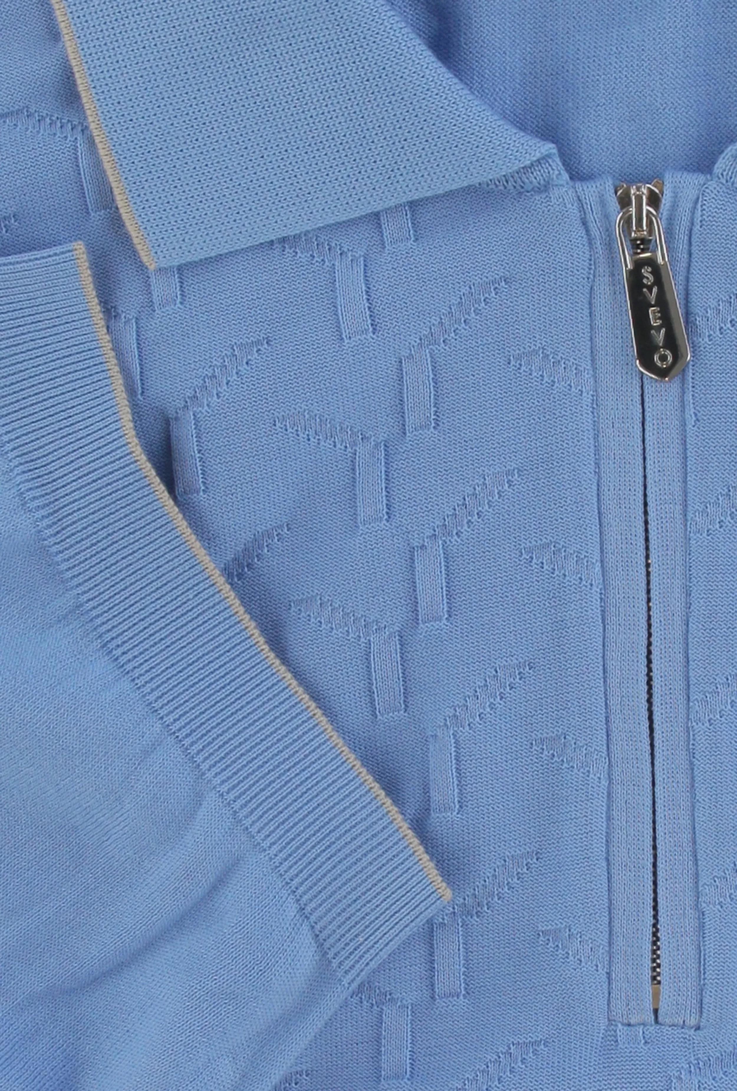 Svevo Parma Blue 1/4 Zip Polo Sweater