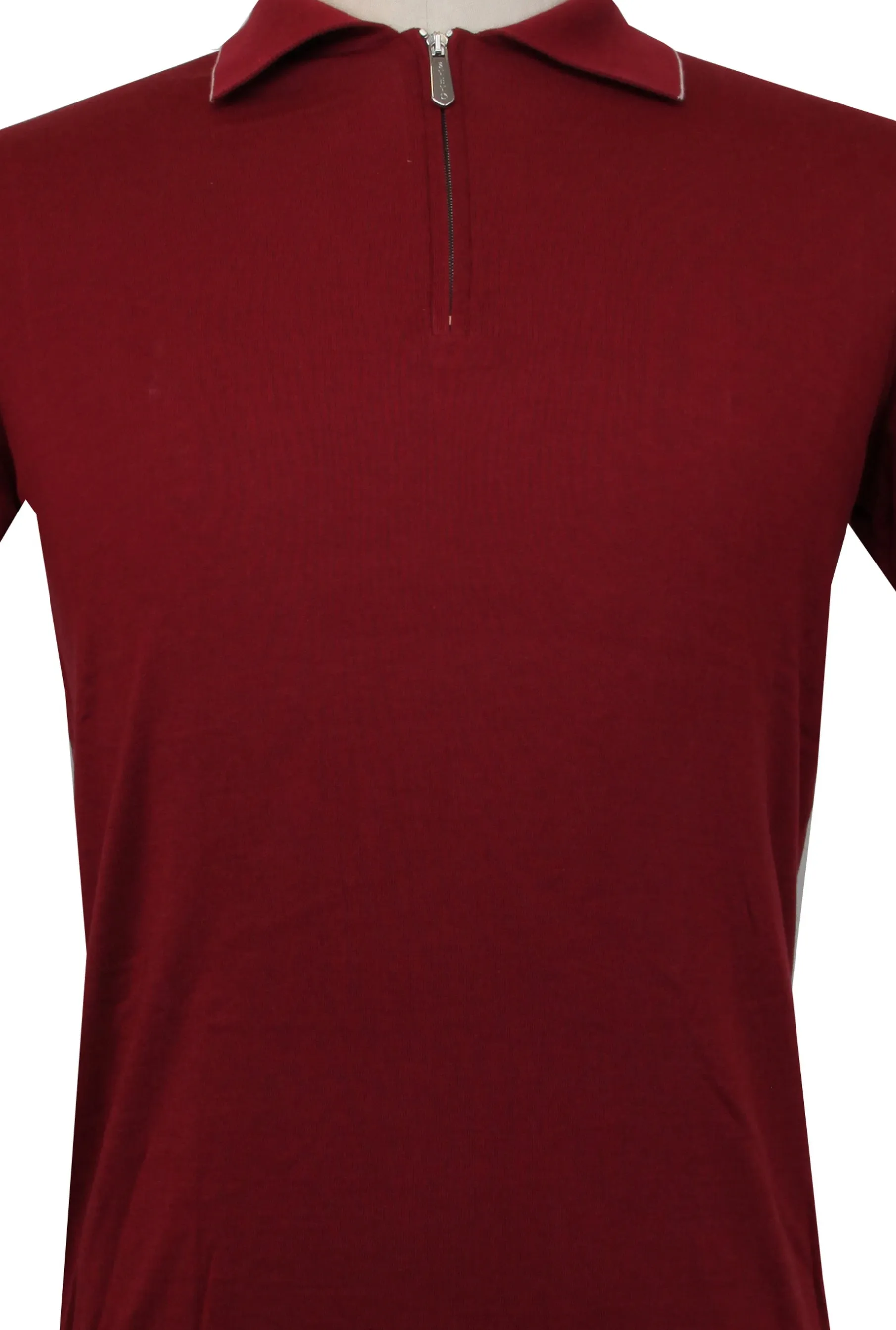 Svevo Parma Red 1/4 Zip Polo Sweater