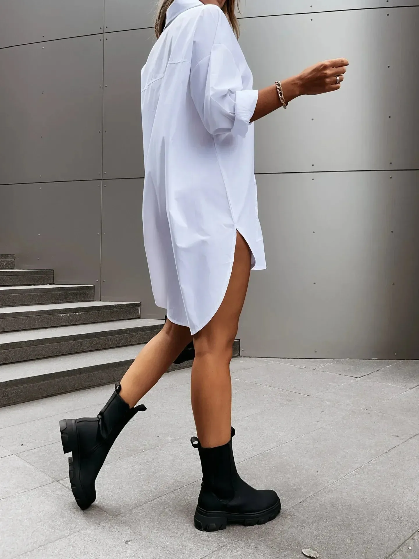 Tamara® | White Oversized Shirt Dress