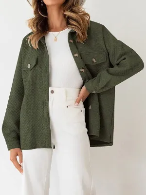 Textured button front jacket