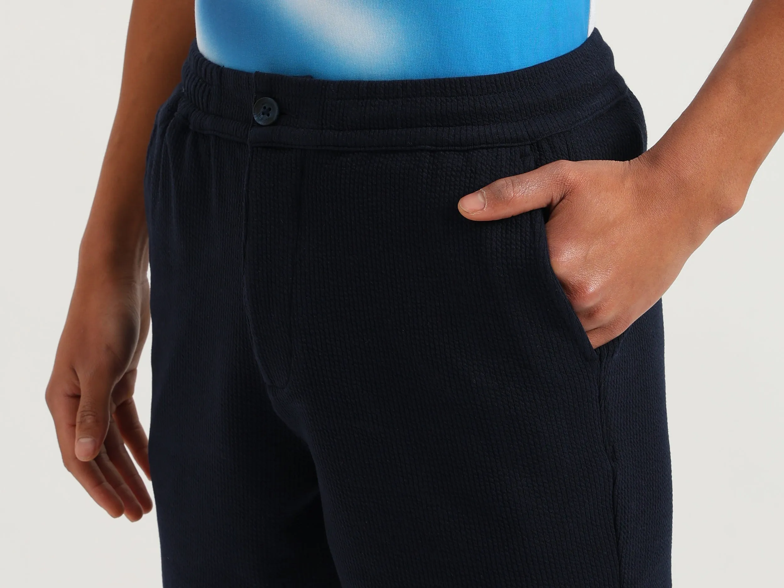 Textured Comfort Fit Cordinate Shorts